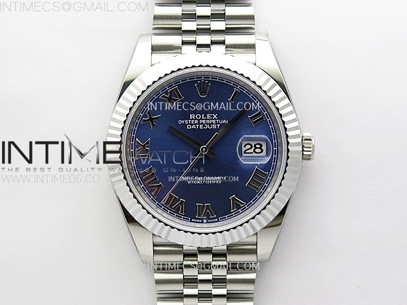 DateJust 41mm 126334 904 SS AR+F V2 1:1 Best Edition Blue Dial Roman Markers on Jubilee Bracelet DD3235