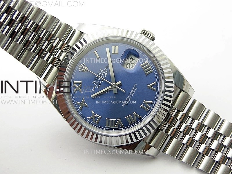 DateJust 41mm 126334 904 SS AR+F V2 1:1 Best Edition Blue Dial Roman Markers on Jubilee Bracelet DD3235