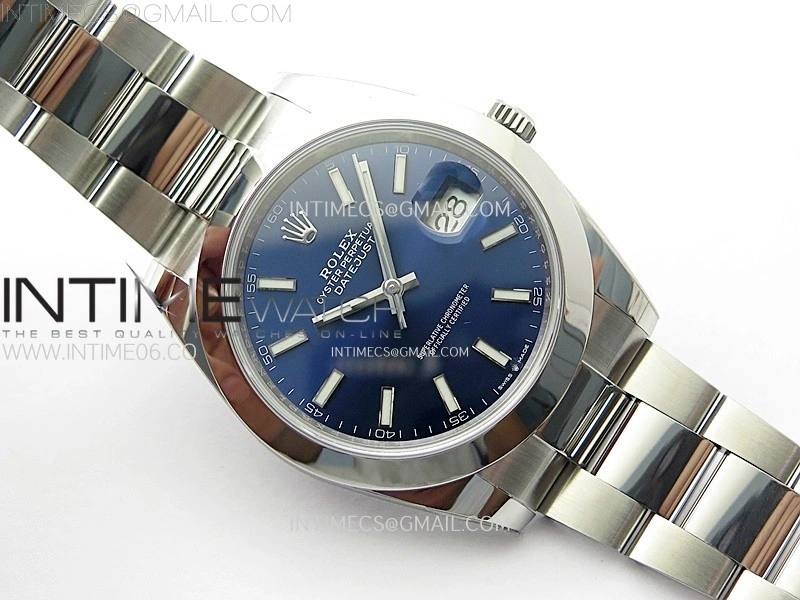 DateJust 41mm 126300 904 SS AR+F V2 1:1 Best Edition Blue Dial Sticks Markers on Oyster Bracelet DD3235