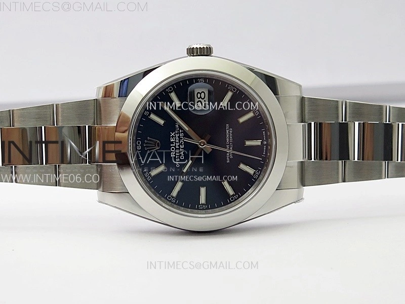 DateJust 41mm 126300 904 SS AR+F V2 1:1 Best Edition Blue Dial Sticks Markers on Oyster Bracelet DD3235