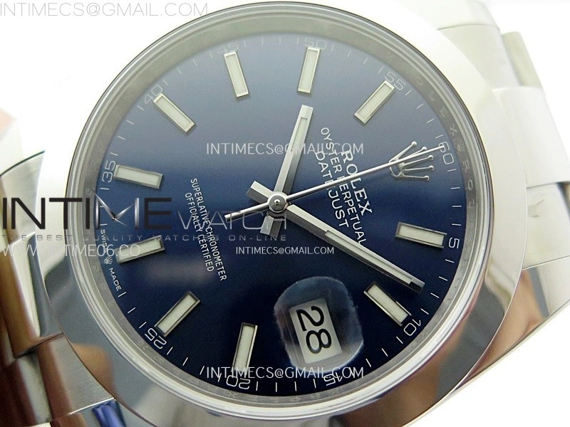 DateJust 41mm 126300 904 SS AR+F V2 1:1 Best Edition Blue Dial Sticks Markers on Oyster Bracelet DD3235