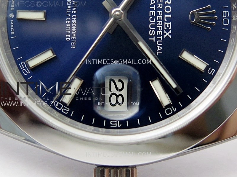 DateJust 41mm 126300 904 SS AR+F V2 1:1 Best Edition Blue Dial Sticks Markers on Oyster Bracelet DD3235