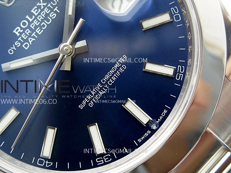 DateJust 41mm 126300 904 SS AR+F V2 1:1 Best Edition Blue Dial Sticks Markers on Oyster Bracelet DD3235