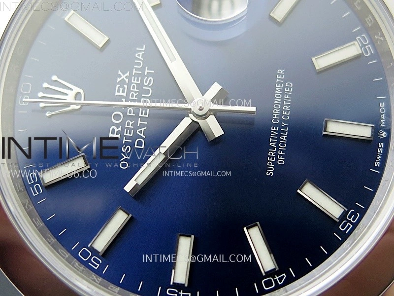 DateJust 41mm 126300 904 SS AR+F V2 1:1 Best Edition Blue Dial Sticks Markers on Oyster Bracelet DD3235