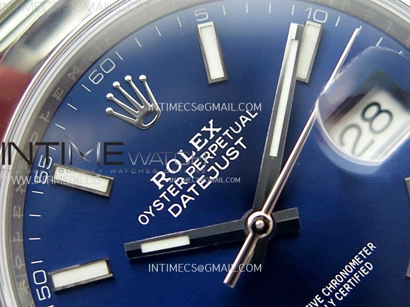 DateJust 41mm 126300 904 SS AR+F V2 1:1 Best Edition Blue Dial Sticks Markers on Oyster Bracelet DD3235