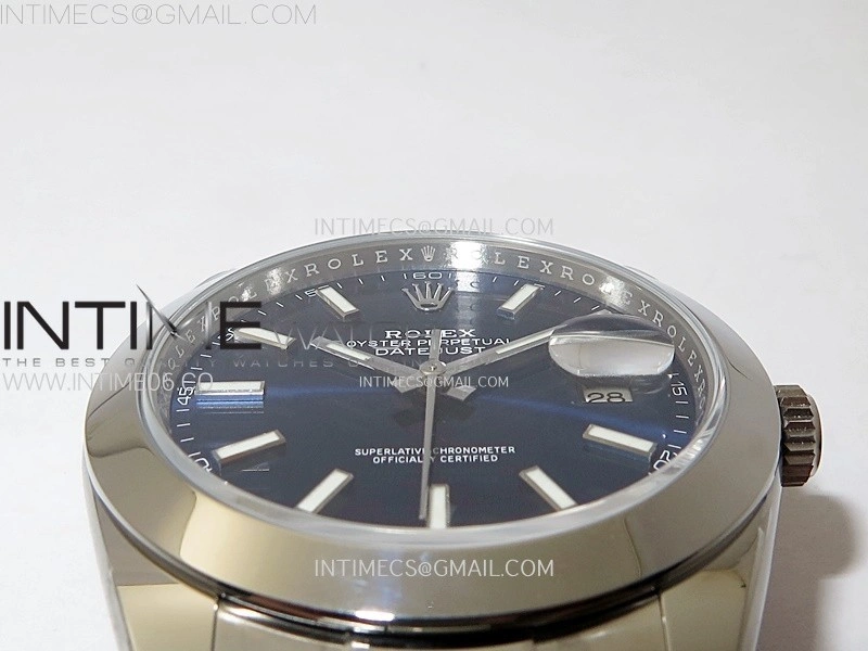DateJust 41mm 126300 904 SS AR+F V2 1:1 Best Edition Blue Dial Sticks Markers on Oyster Bracelet DD3235