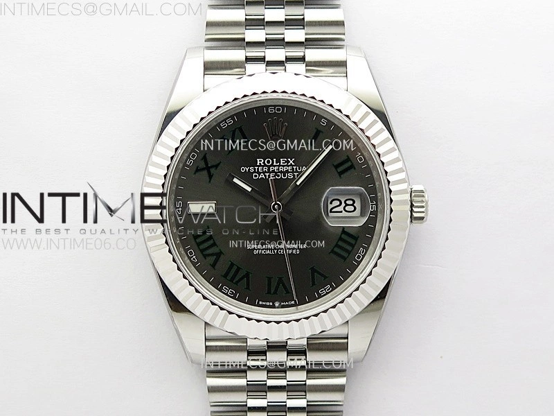 DateJust 41mm 126334 904 SS AR+F V2 1:1 Best Edition Gray Dial Roman Markers on Jubilee Bracelet DD3235