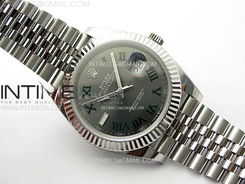 DateJust 41mm 126334 904 SS AR+F V2 1:1 Best Edition Gray Dial Roman Markers on Jubilee Bracelet DD3235