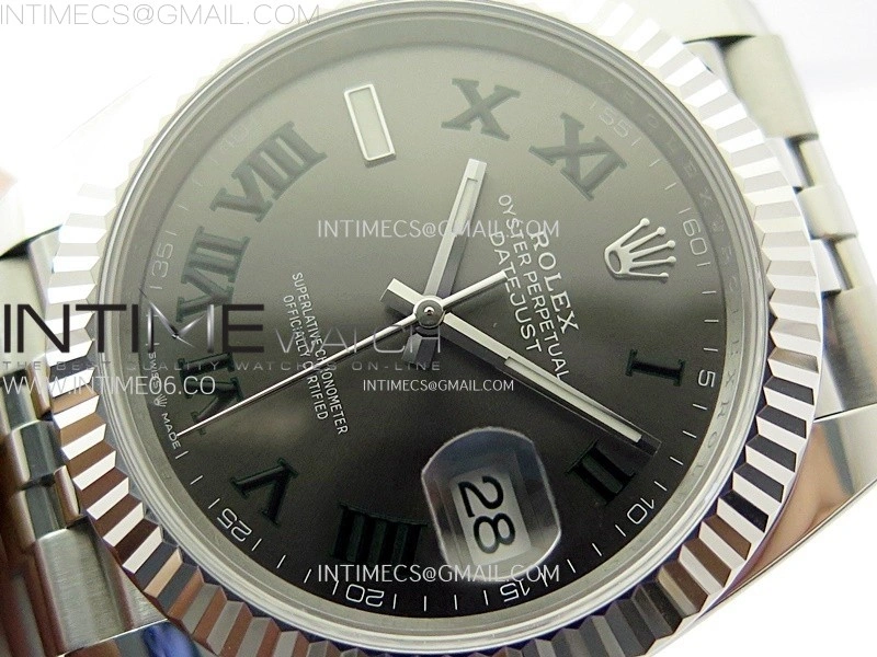DateJust 41mm 126334 904 SS AR+F V2 1:1 Best Edition Gray Dial Roman Markers on Jubilee Bracelet DD3235