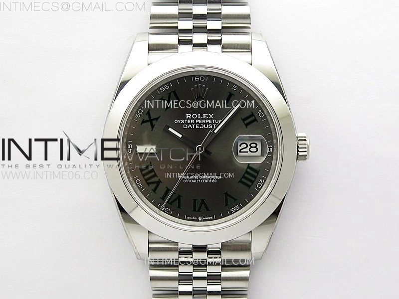 DateJust 41mm 126300 904 SS AR+F V2 1:1 Best Edition Gray Dial Roman Markers on Jubilee Bracelet DD3235