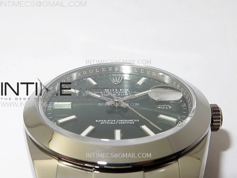 DateJust 41mm 126300 904 SS AR+F V2 1:1 Best Edition Green Dial Stick Markers on Oyster Bracelet DD3235