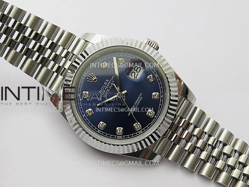 DateJust 41mm 126334 904 SS QF V2 1:1 Best Edition Blue Dial Diamond Marker On Jubilee Bracelet SH3235