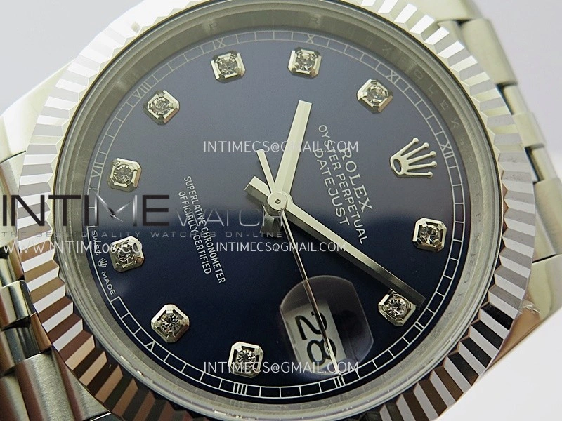 DateJust 41mm 126334 904 SS QF V2 1:1 Best Edition Blue Dial Diamond Marker On Jubilee Bracelet SH3235