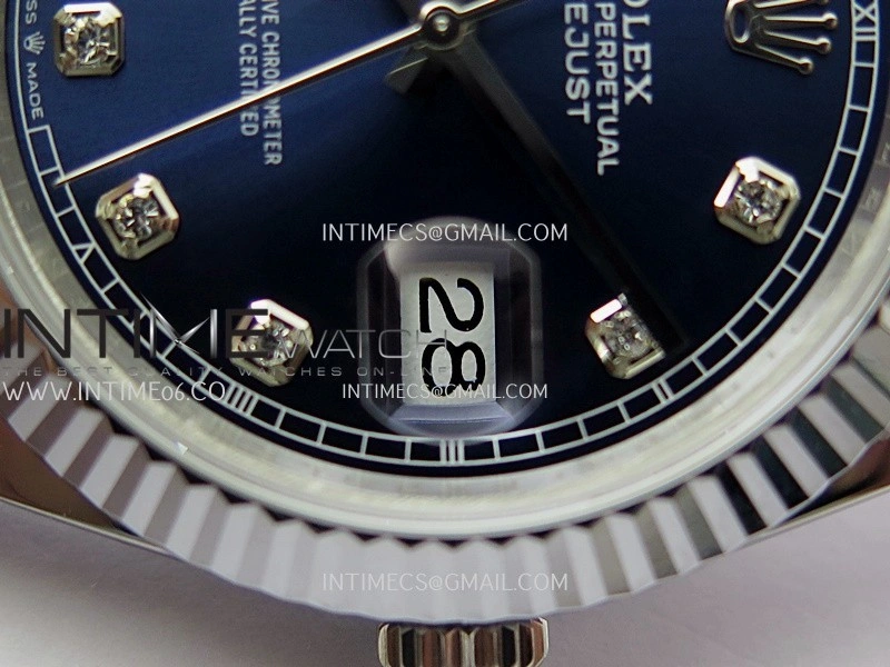 DateJust 41mm 126334 904 SS QF V2 1:1 Best Edition Blue Dial Diamond Marker On Jubilee Bracelet SH3235