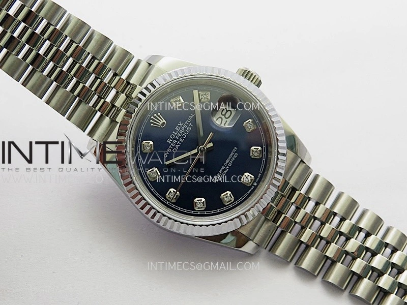 DateJust 36mm 126234 904 SS V2 QF 1:1 Best Edition Blue Dial Diamond Marker On Jubilee Bracelet SH3235