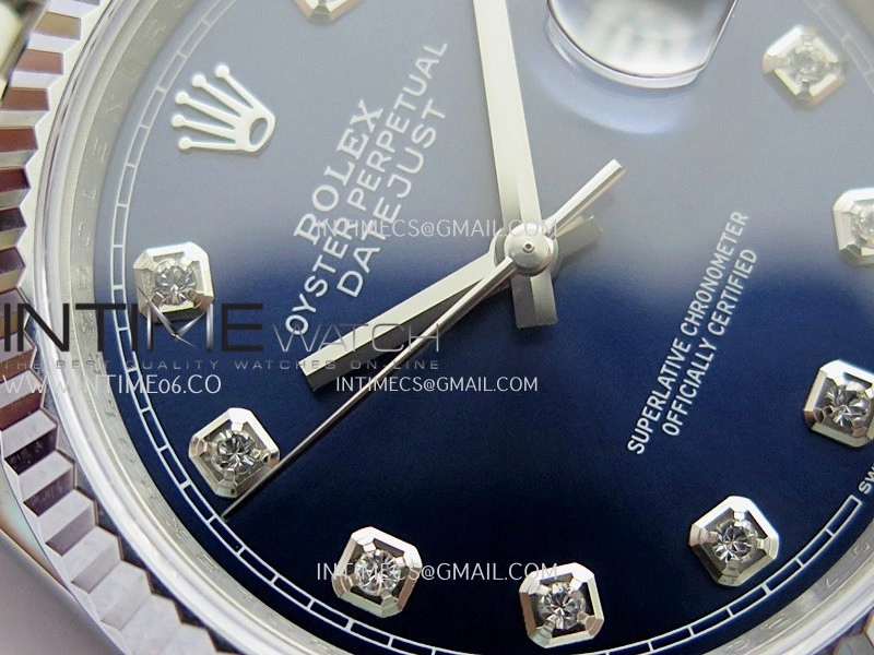 DateJust 36mm 126234 904 SS V2 QF 1:1 Best Edition Blue Dial Diamond Marker On Jubilee Bracelet SH3235