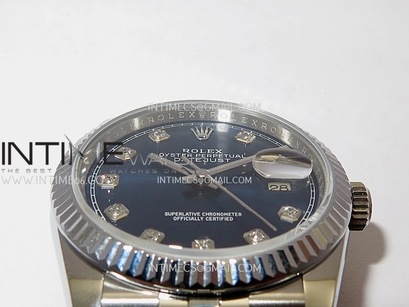 DateJust 36mm 126234 904 SS V2 QF 1:1 Best Edition Blue Dial Diamond Marker On Jubilee Bracelet SH3235