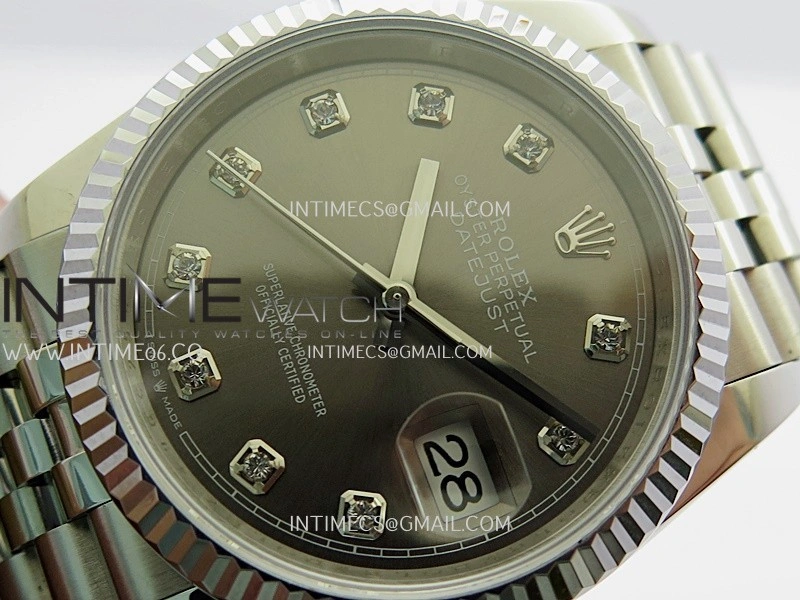 DateJust 36mm 126234 904 SS V2 QF 1:1 Best Edition Gray Dial Diamond Marker On Jubilee Bracelet SH3235