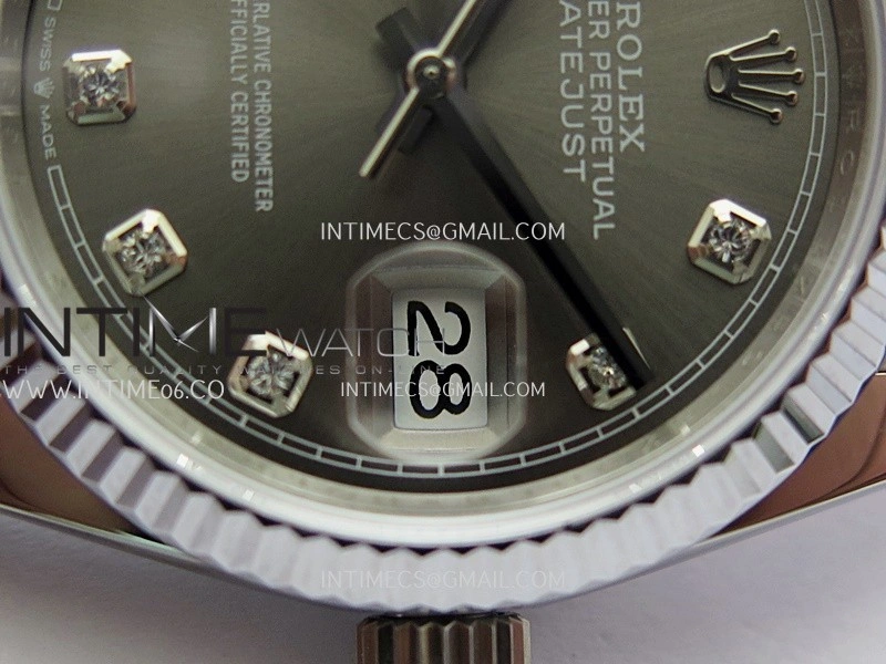 DateJust 36mm 126234 904 SS V2 QF 1:1 Best Edition Gray Dial Diamond Marker On Jubilee Bracelet SH3235