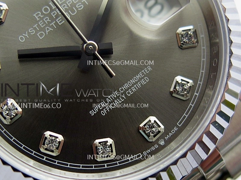 DateJust 36mm 126234 904 SS V2 QF 1:1 Best Edition Gray Dial Diamond Marker On Jubilee Bracelet SH3235