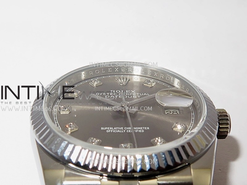 DateJust 36mm 126234 904 SS V2 QF 1:1 Best Edition Gray Dial Diamond Marker On Jubilee Bracelet SH3235