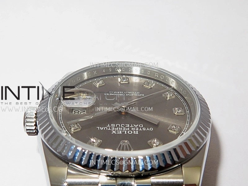DateJust 36mm 126234 904 SS V2 QF 1:1 Best Edition Gray Dial Diamond Marker On Jubilee Bracelet SH3235