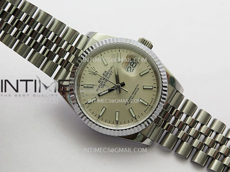 DateJust 36mm 126234 904 SS V2 QF 1:1 Best Edition Silver Dial Stick Marker On Jubilee Bracelet SH3235