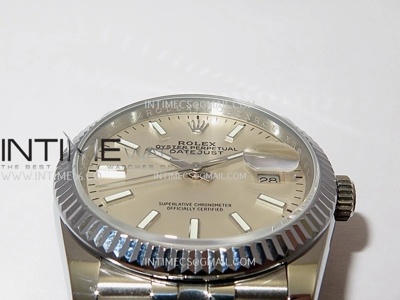 DateJust 36mm 126234 904 SS V2 QF 1:1 Best Edition Silver Dial Stick Marker On Jubilee Bracelet SH3235