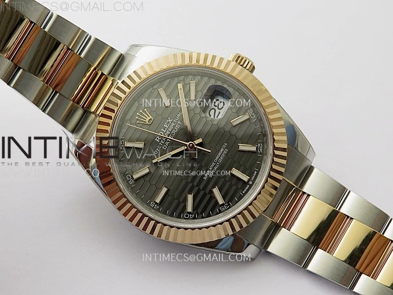 DateJust 41mm 126331 904 SS RG AR+F 1:1 Fluted Gray Dial Stick Markers On SS RG Oyster Bracelet DD3235 V2