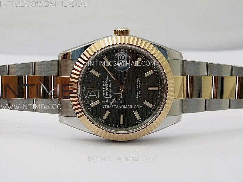 DateJust 41mm 126331 904 SS RG AR+F 1:1 Fluted Gray Dial Stick Markers On SS RG Oyster Bracelet DD3235 V2