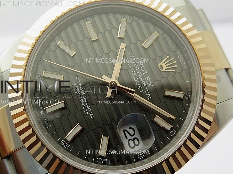 DateJust 41mm 126331 904 SS RG AR+F 1:1 Fluted Gray Dial Stick Markers On SS RG Oyster Bracelet DD3235 V2