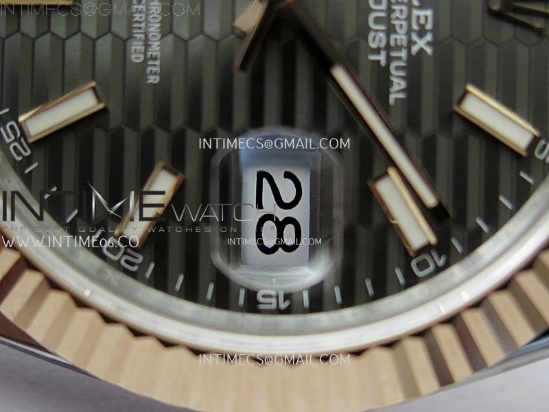 DateJust 41mm 126331 904 SS RG AR+F 1:1 Fluted Gray Dial Stick Markers On SS RG Oyster Bracelet DD3235 V2