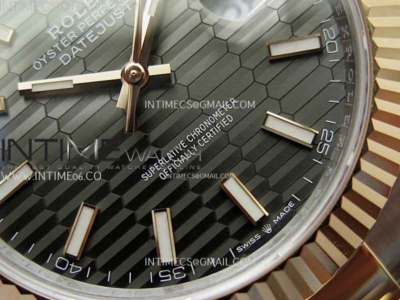 DateJust 41mm 126331 904 SS RG AR+F 1:1 Fluted Gray Dial Stick Markers On SS RG Oyster Bracelet DD3235 V2