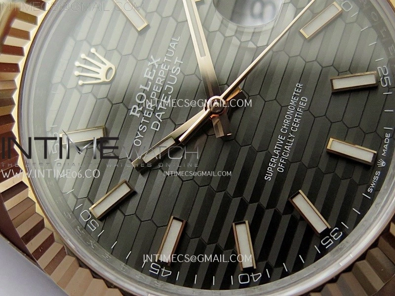 DateJust 41mm 126331 904 SS RG AR+F 1:1 Fluted Gray Dial Stick Markers On SS RG Oyster Bracelet DD3235 V2