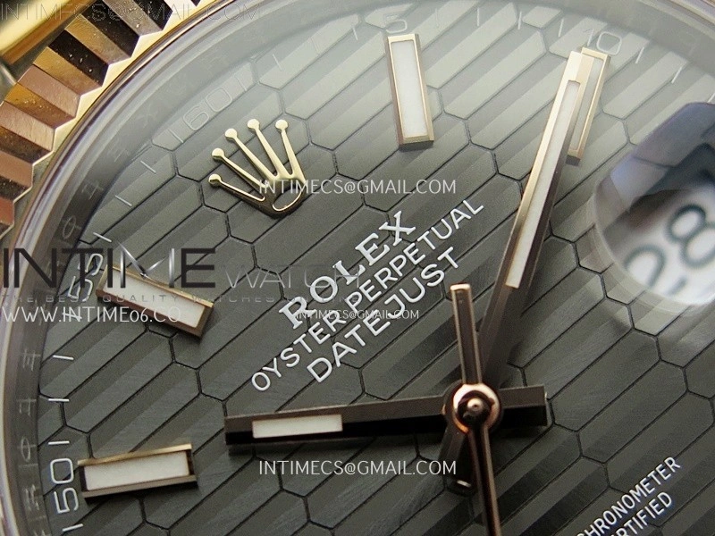 DateJust 41mm 126331 904 SS RG AR+F 1:1 Fluted Gray Dial Stick Markers On SS RG Oyster Bracelet DD3235 V2