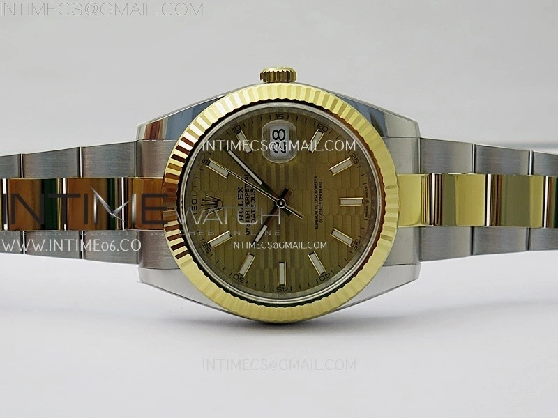 DateJust 41mm 126333 904 SS YG AR+F 1:1 Fluted Gold Dial Stick Markers On SS YG Oyster Bracelet DD3235 V2