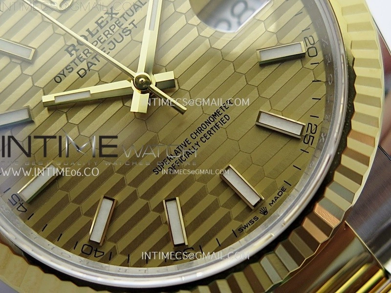 DateJust 41mm 126333 904 SS YG AR+F 1:1 Fluted Gold Dial Stick Markers On SS YG Oyster Bracelet DD3235 V2