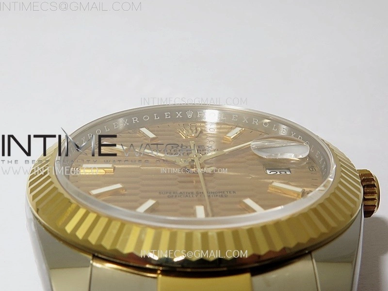 DateJust 41mm 126333 904 SS YG AR+F 1:1 Fluted Gold Dial Stick Markers On SS YG Oyster Bracelet DD3235 V2