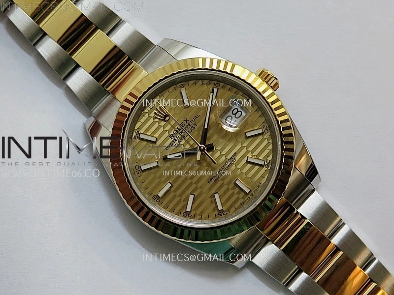 DateJust 41mm 126333 904 SS YG AR+F 1:1 Fluted Gold Dial Stick Markers On SS YG Oyster Bracelet DD3235 V2