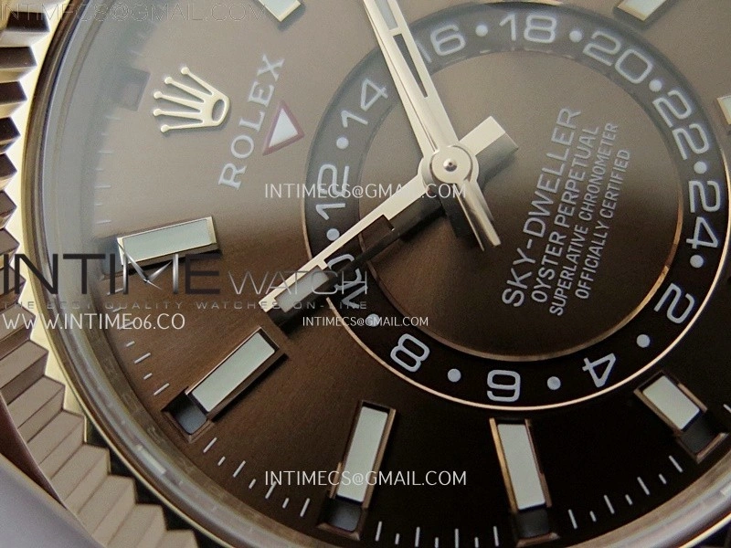 Sky-Dweller 326935 904L RG Noob 1:1 Best Edition Brown Dial on RG Jubilee Bracelet Asian 23J to 9001