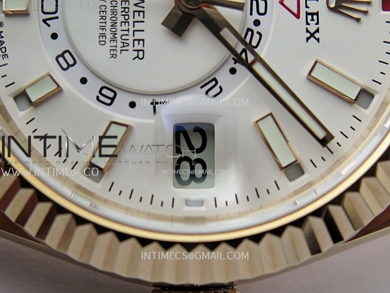 Sky-Dweller 326935 904L RG Noob 1:1 Best Edition White Dial on RG Jubilee Bracelet Asian 23J to 9001