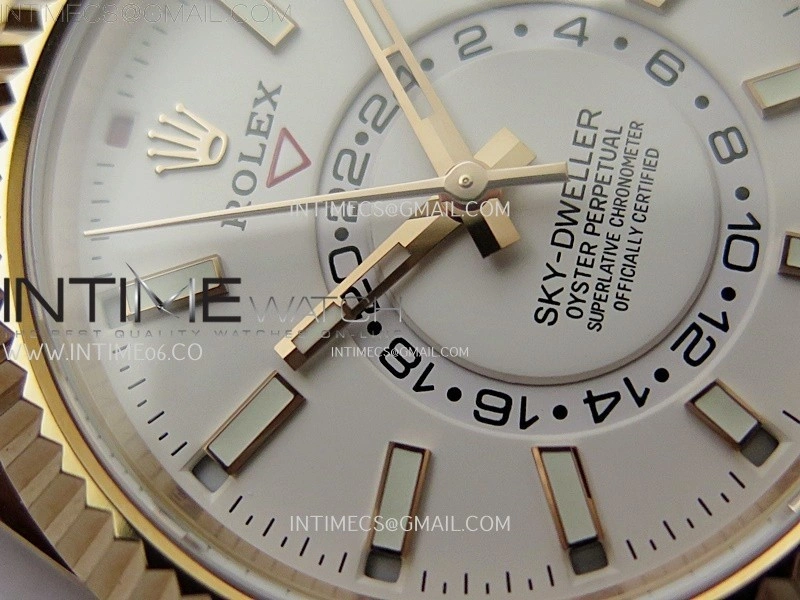 Sky-Dweller 326935 904L RG Noob 1:1 Best Edition White Dial on RG Jubilee Bracelet Asian 23J to 9001