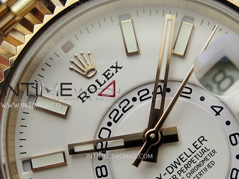 Sky-Dweller 326935 904L RG Noob 1:1 Best Edition White Dial on RG Jubilee Bracelet Asian 23J to 9001