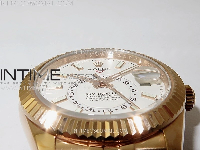 Sky-Dweller 326935 904L RG Noob 1:1 Best Edition White Dial on RG Jubilee Bracelet Asian 23J to 9001