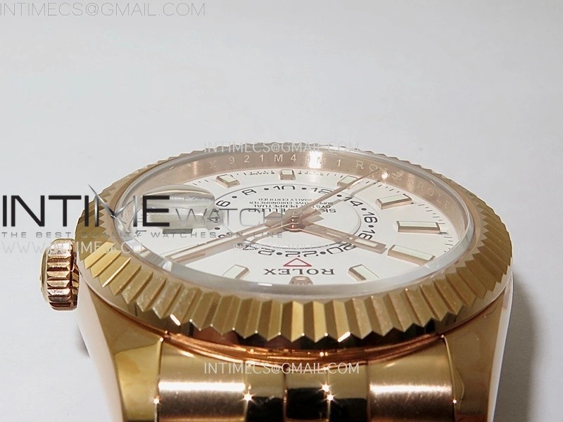 Sky-Dweller 326935 904L RG Noob 1:1 Best Edition White Dial on RG Jubilee Bracelet Asian 23J to 9001