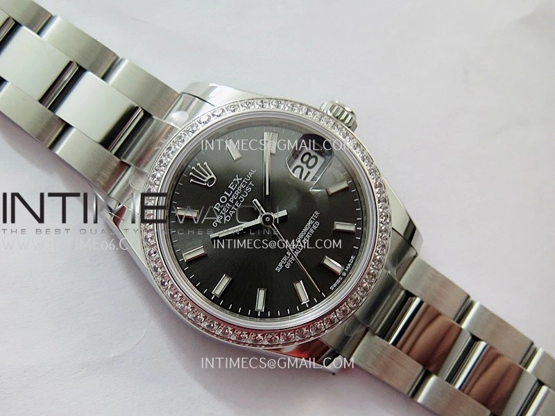 DateJust 31mm 904L SS AR+F Best Edition Gray Dial Stick Marker On 904L SS Oyster Bracelet A2236