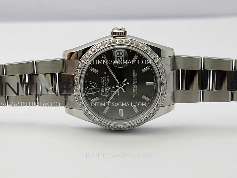 DateJust 31mm 904L SS AR+F Best Edition Gray Dial Stick Marker On 904L SS Oyster Bracelet A2236