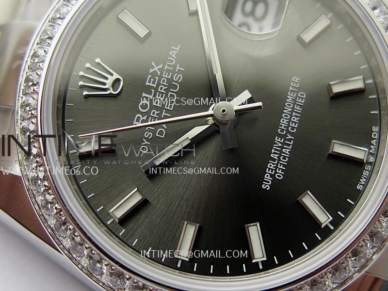 DateJust 31mm 904L SS AR+F Best Edition Gray Dial Stick Marker On 904L SS Oyster Bracelet A2236