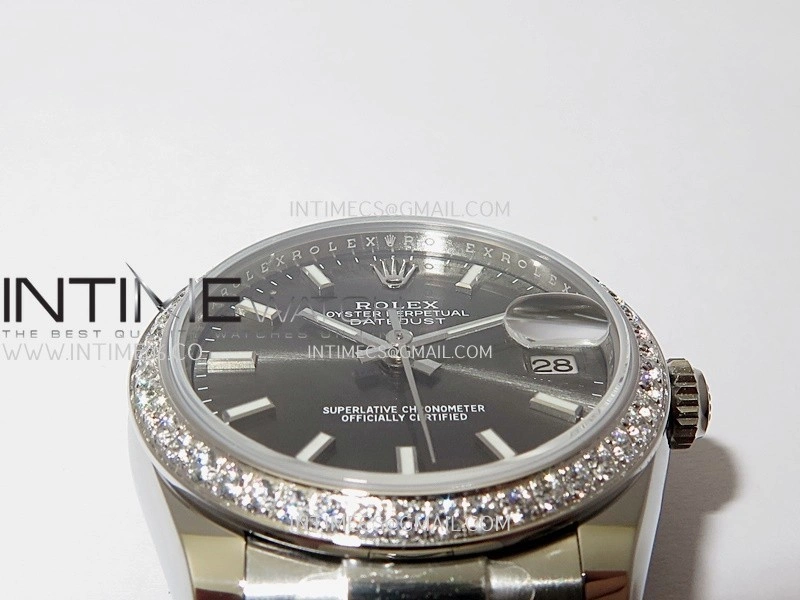 DateJust 31mm 904L SS AR+F Best Edition Gray Dial Stick Marker On 904L SS Oyster Bracelet A2236