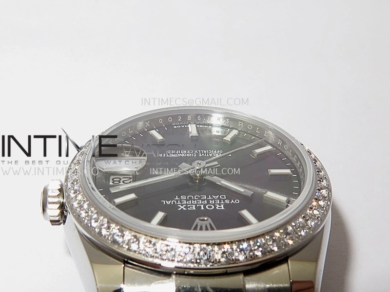 DateJust 31mm 904L SS AR+F Best Edition Gray Dial Stick Marker On 904L SS Oyster Bracelet A2236